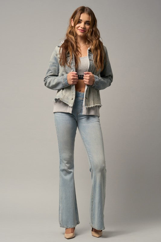 Wide Elastic Flare Jeans | Modern Boutique Fashion