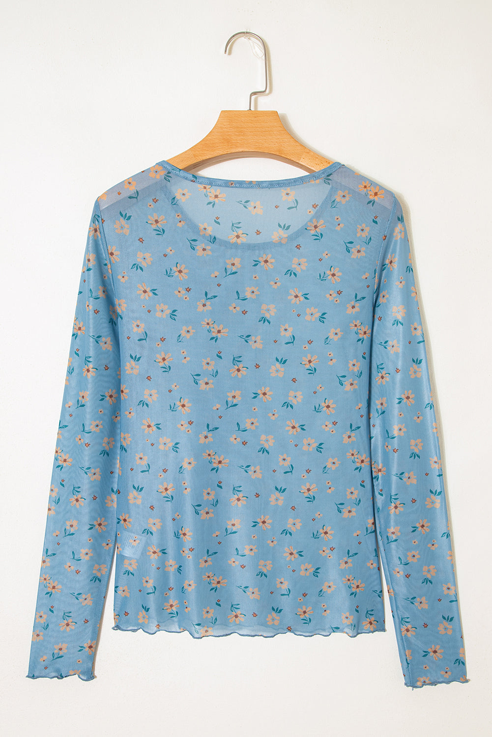 Floral Mesh Long Sleeve Top