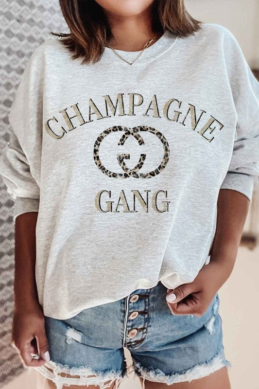 CHAMPAGNE GANG GRAPHIC SWEATSHIRT