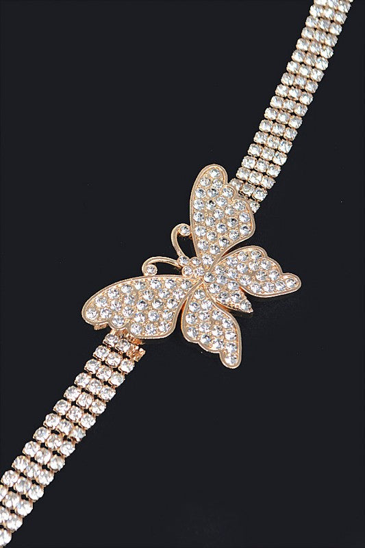 Rhinestone Butterfly Chain Belt | Modern Boutique Fashion