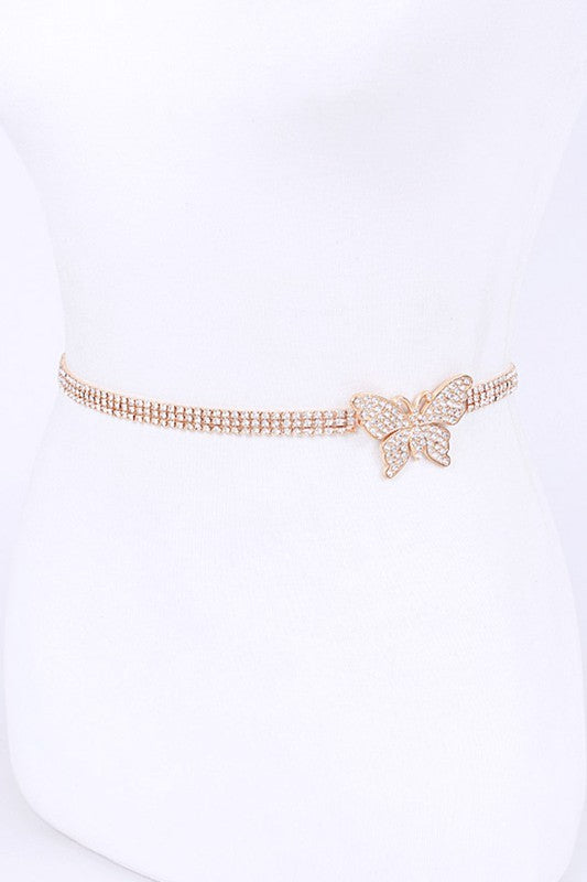 Rhinestone Butterfly Chain Belt | Modern Boutique Fashion