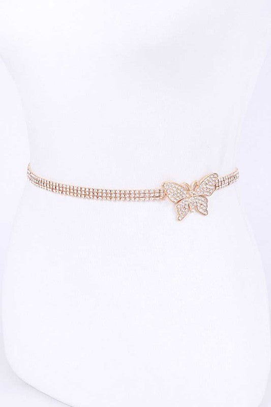 Rhinestone Butterfly Chain Belt | Modern Boutique Fashion