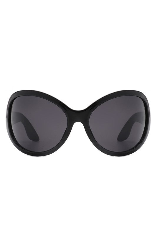 Oversize Round Wraparound Fashion Sunglasses