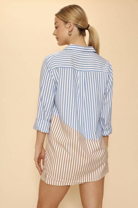 Striped Oversized Button Down Shirt