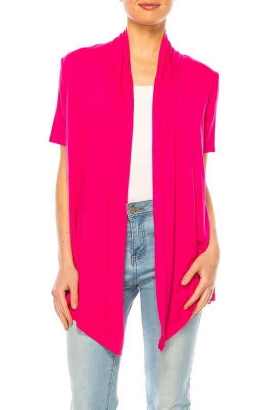 Solid, relax fit cardigan with an open front