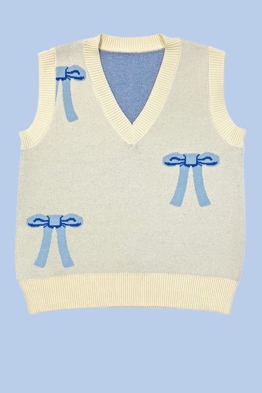 All Over Bow Knit Vest | Modern Boutique Fashion