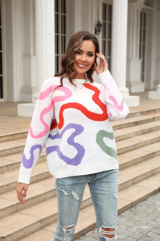 Multi Color Swirl Sweater | Modern Boutique Fashion