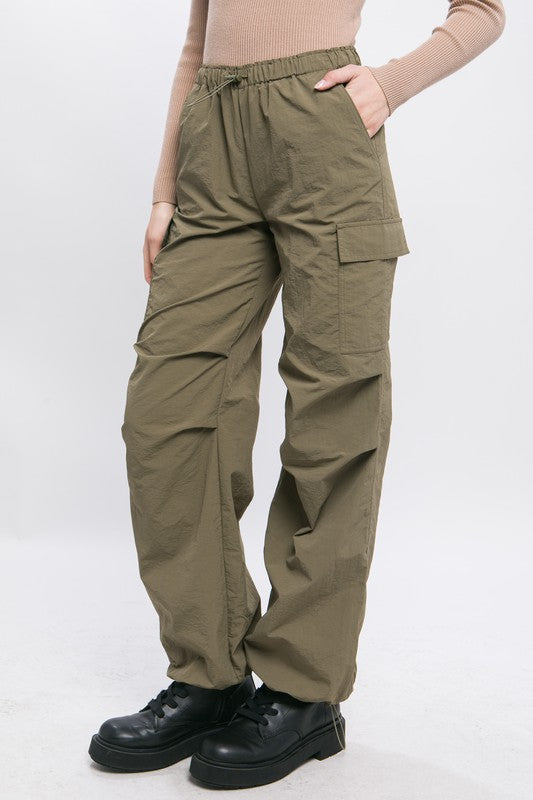 Loose Fit Parachute Cargo Pants