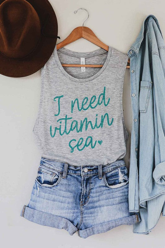 I NEED VITAMIN SEA GRAPHIC MUSCLE TANK