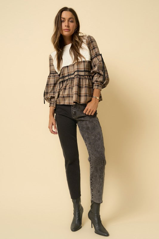 High Rise Contrast Wash Mom Jeans | Modern Boutique Fashion