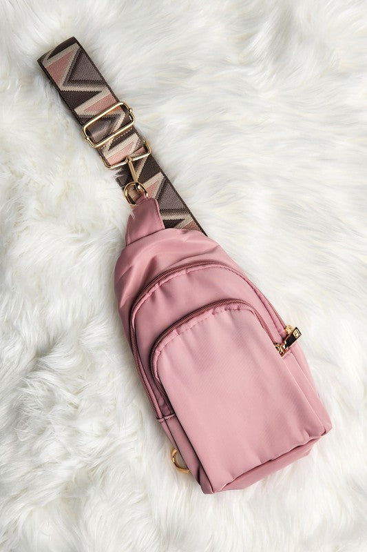 Crisala Sling Nylon Crossbody Bag With Strap | Modern Boutique Fashion