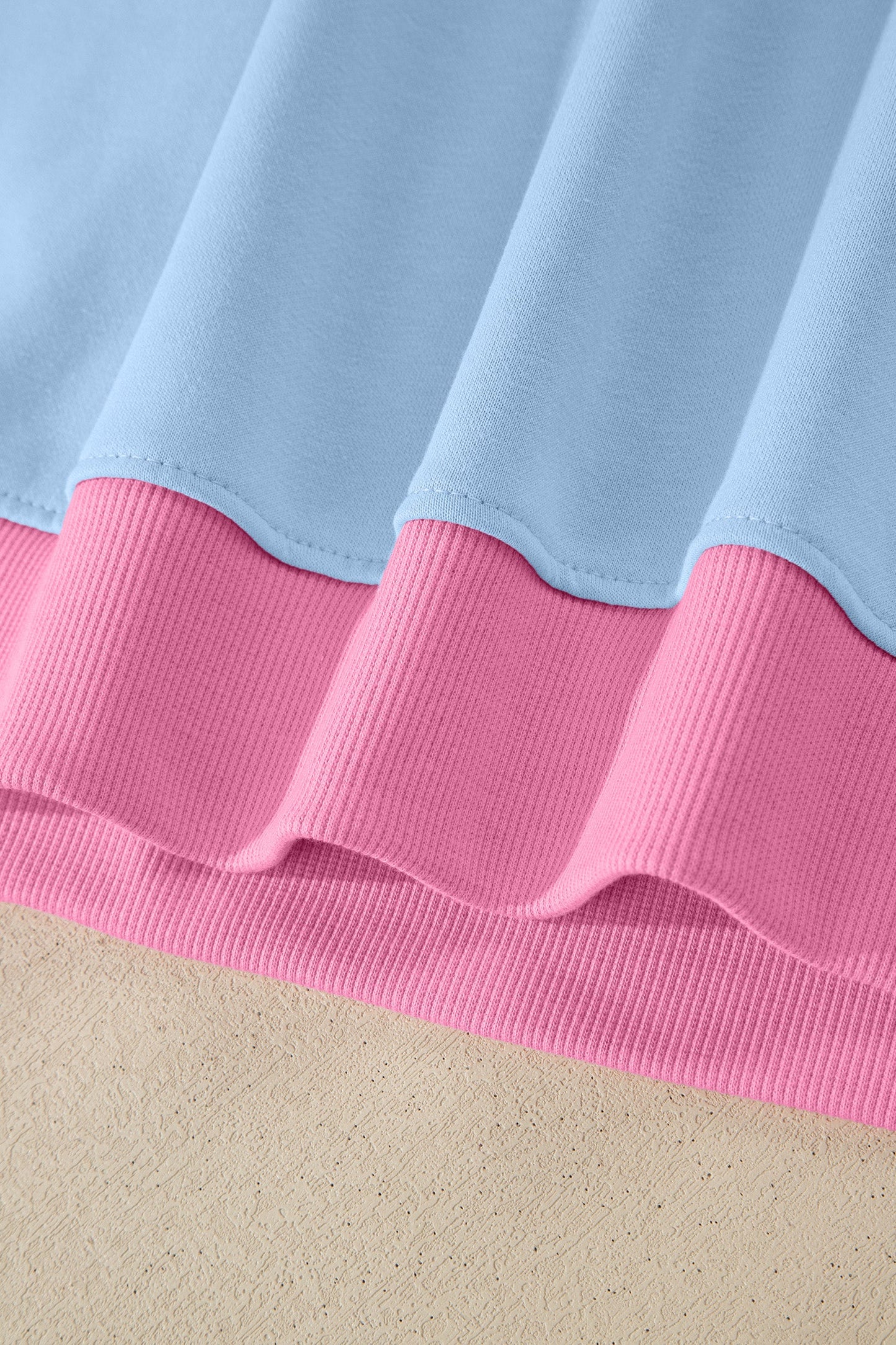 Colorblock Ribbed V-Neck & Skort Athleisure Set