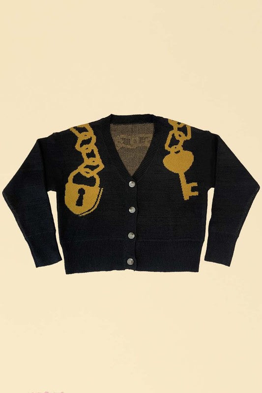 Lock And Key Cropped Cardigan | Modern Boutique Fashion