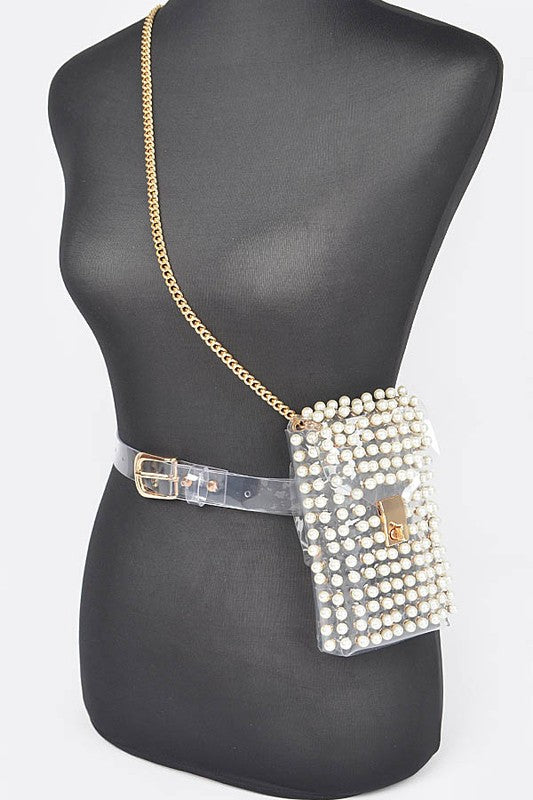 Studs Clear Convertible Plus Size Belt Stadium Bag