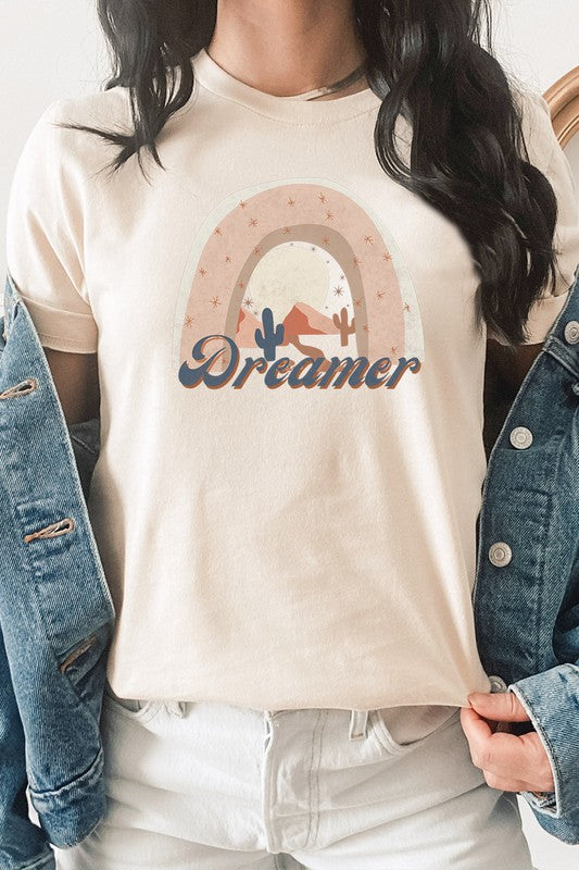 Dreamer Moon Desert Scene Cactus Graphic Tee