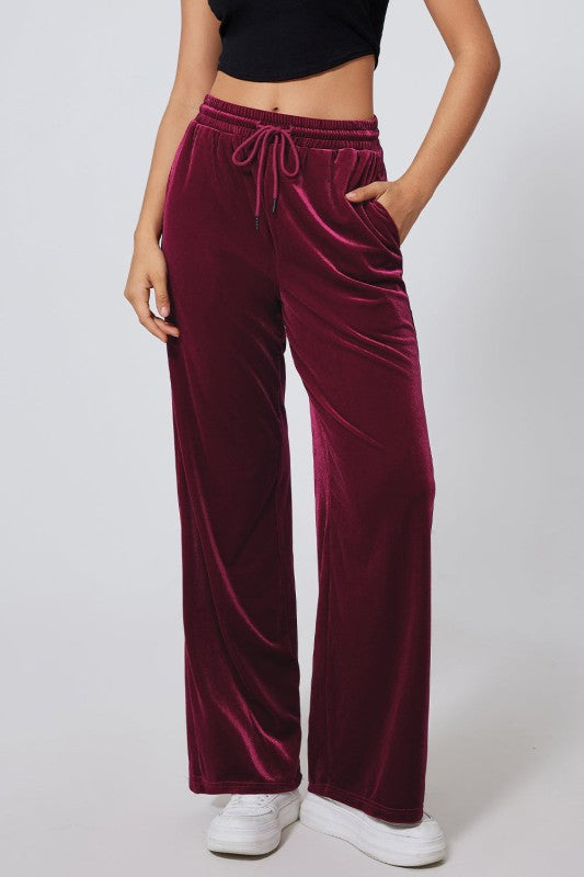 SOLID DRAWSTRING WAIST WIDE LEG PANTS | MODERN EMPORIUM – trending style from Modern Emporium