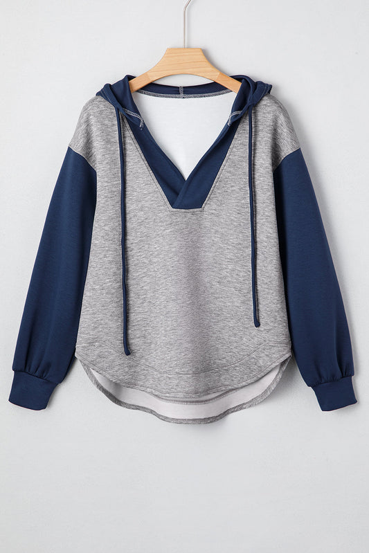 Zariyah Block Patchwork Drawstring Hoodie