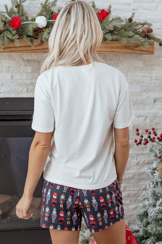Sylvia Claus Plaid Letter Tee