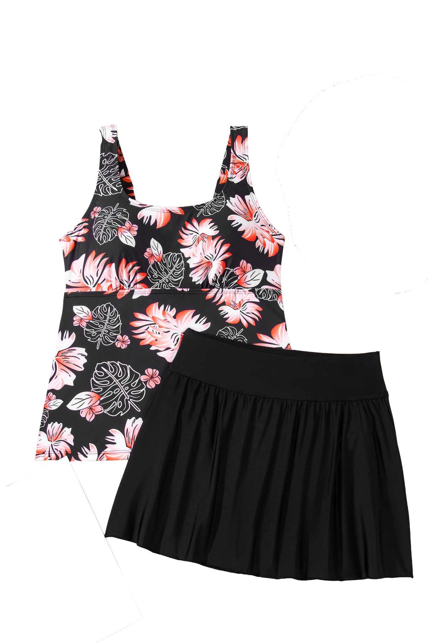 Colorblock Tankini Top and Skort Swim Set