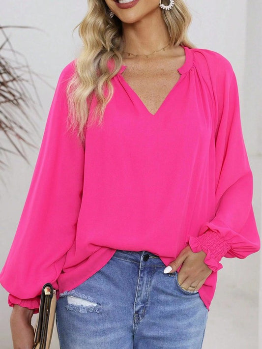 Oversized V Neck Blouse | Modern Boutique Fashion