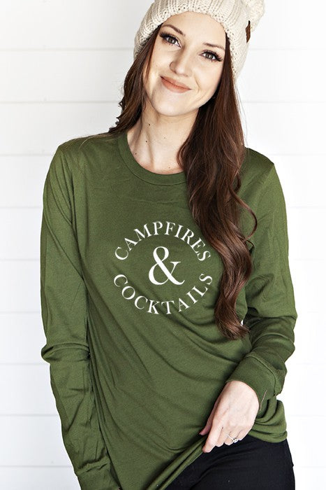 Campfire & Cocktails Long Sleeve Top