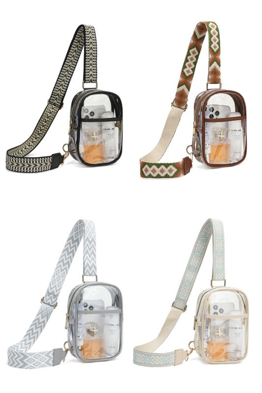 Easy Travels Clear Stadium Sling Crossbody Bag | Modern Boutique Fashion