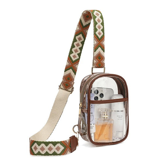 Easy Travels Clear Stadium Sling Crossbody Bag | Modern Boutique Fashion