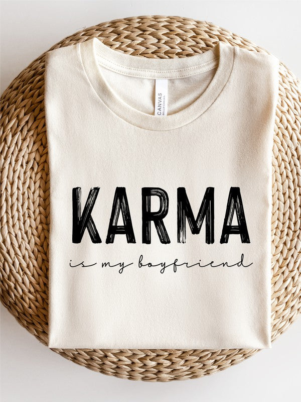 Karma is my Boyfriend Graphic Crew Neck Tee
