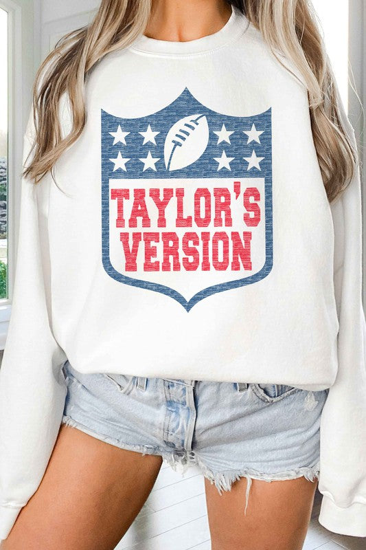 PLUS SIZE TAYLORS FOOTBALL GRAPHIC SWEATSHIRT