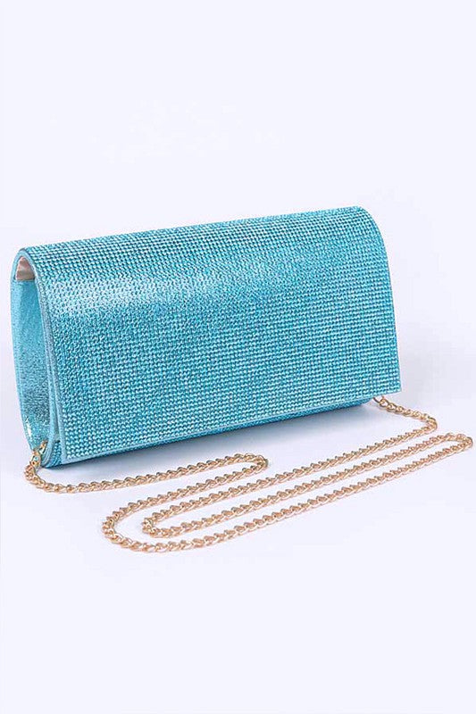 Rhinestone Metallic Evening Clutch Bag