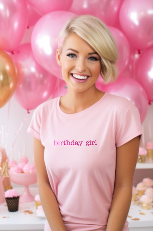 Birthday Girl Graphic Crew Neck Tee