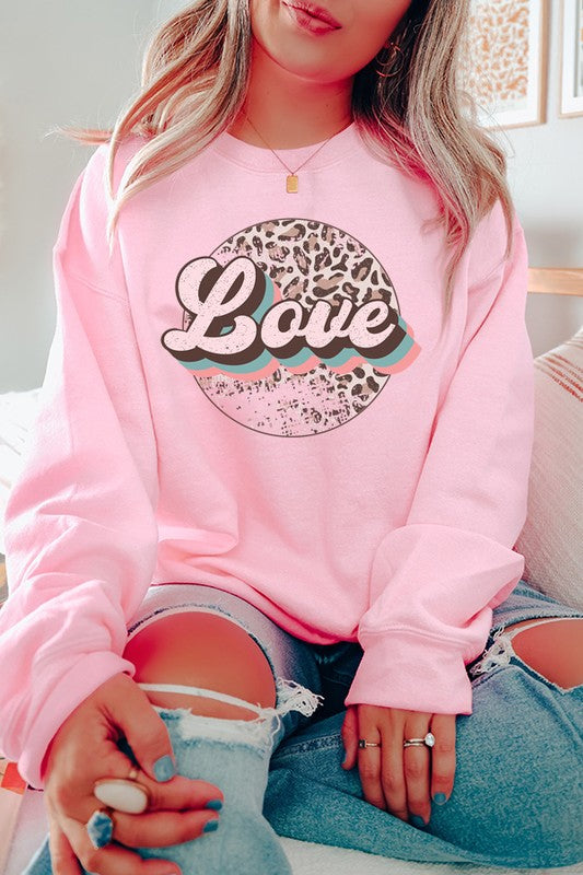 Valentine's Day Love Speckled Circle Sweatshirt