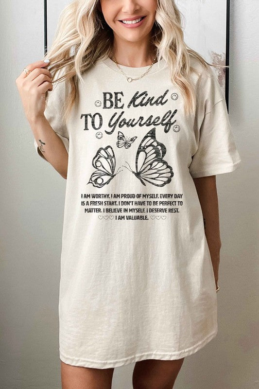 BE KIND TO YOURSELF OVERSIZED GRAPHIC TEE