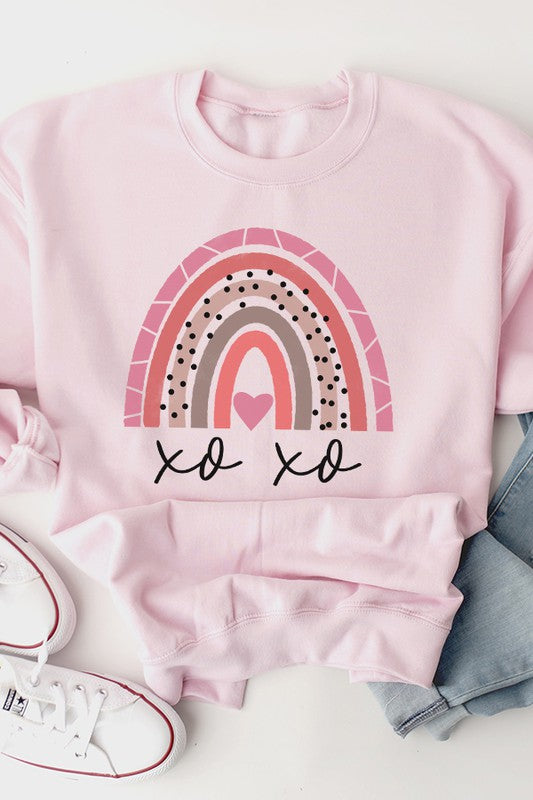 Valentine's Day XoXo Rainbow Sweatshirt