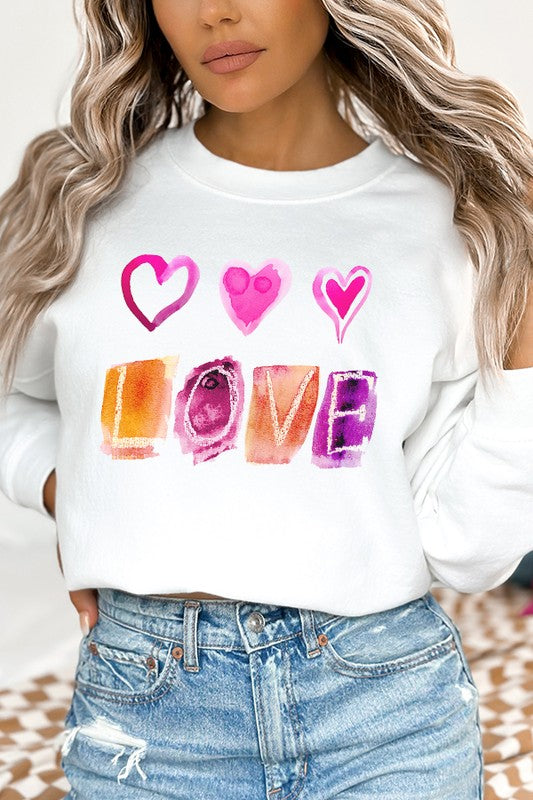 Valentine's Day Watercolor Love Sweatshirt