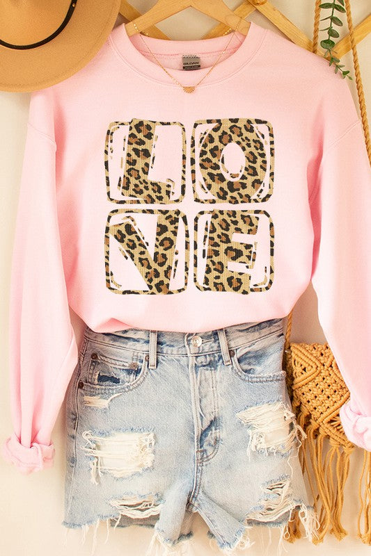 Valentine's Day Leopard Love Stack Sweatshirt