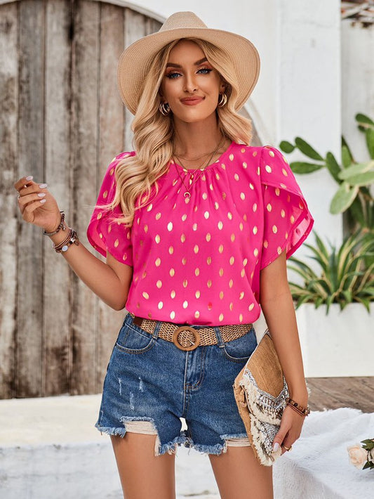 All over polka dot top