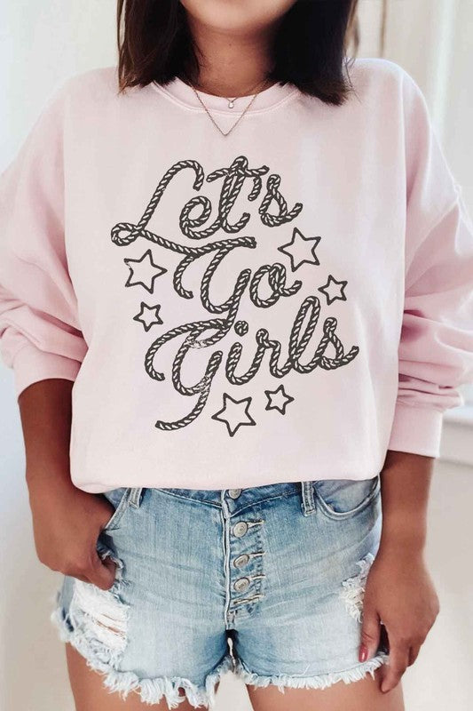 LETS GO GIRL WESTERN COUNTRY GRAPHIC SWEATSHIRT