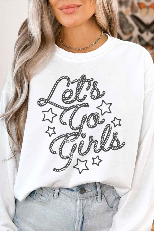 LETS GO GIRL WESTERN COUNTRY GRAPHIC SWEATSHIRT