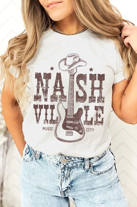 Nashville Western Cowboy Guitar Graphic T Shirts