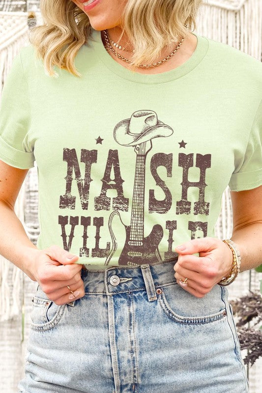 Nashville Western Cowboy Guitar Graphic T Shirts
