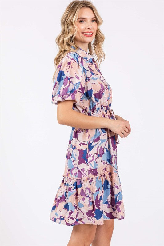 Floral Mini Shirt Dress