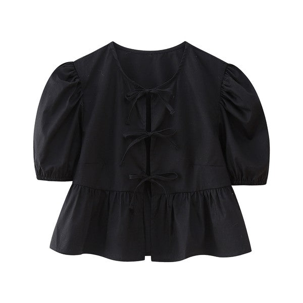 Front-Tie Peplum Blouse | Modern Boutique Fashion
