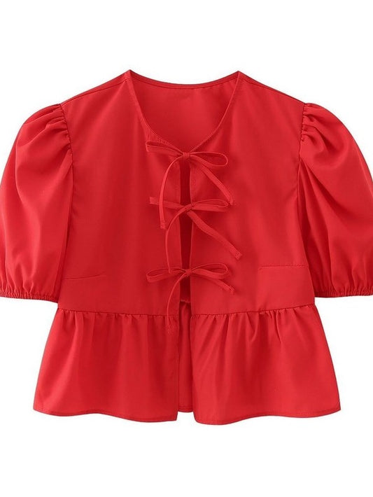 Front-Tie Peplum Blouse | Modern Boutique Fashion