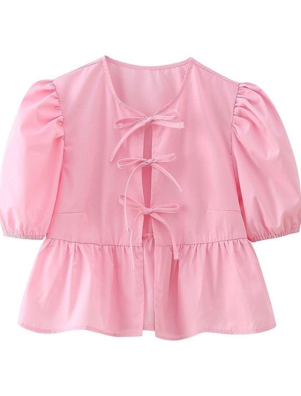Front-Tie Peplum Blouse | Modern Boutique Fashion
