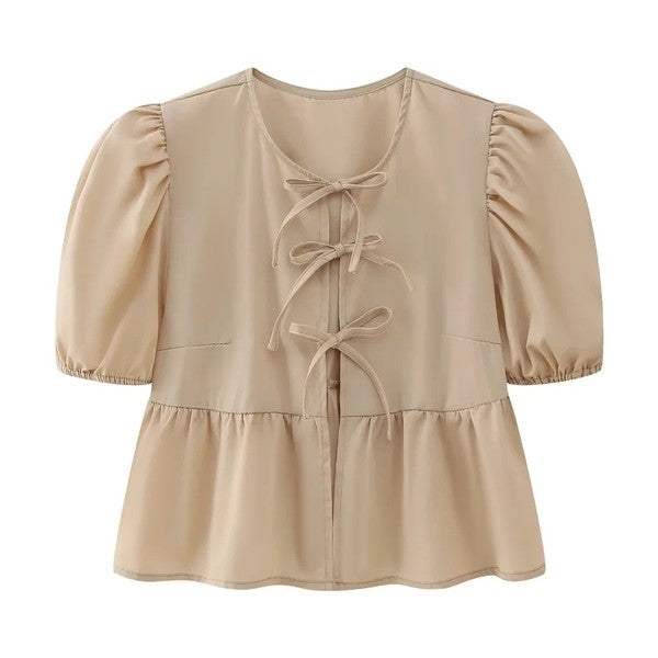 Front-Tie Peplum Blouse | Modern Boutique Fashion