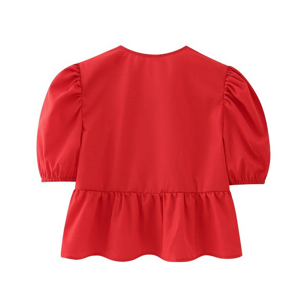 Front-Tie Peplum Blouse | Modern Boutique Fashion