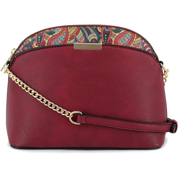 Paisley Accent Small Dome Crossbody Bag