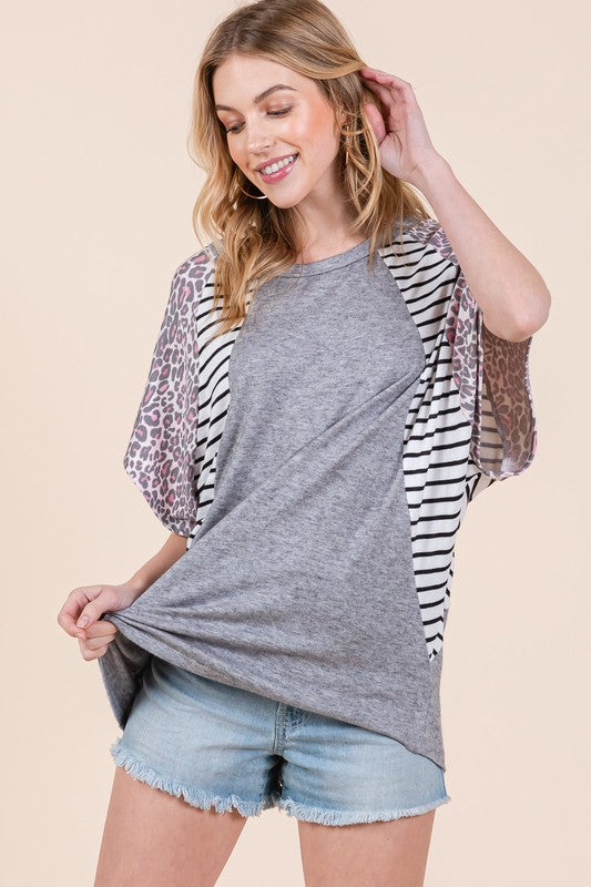 Dolman Sleeve Light Sweater Knit Top