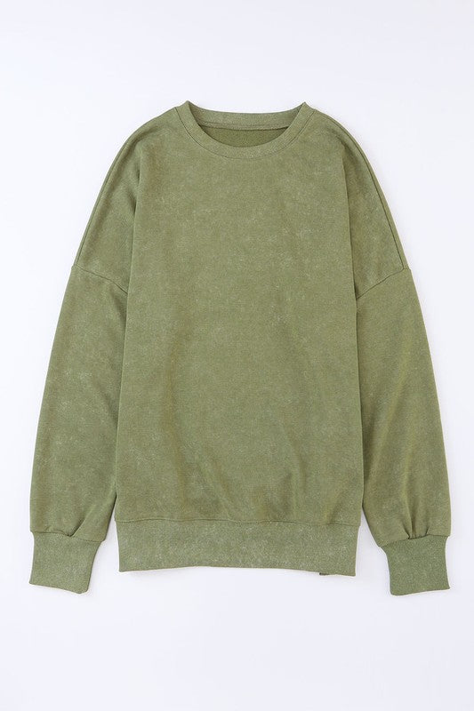 Light washed drop shoulder oversized sweatshirt